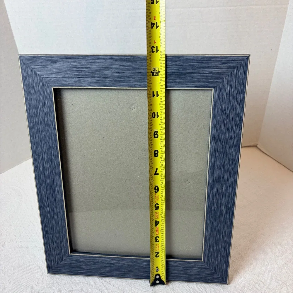 Textured Navy Blue Chambray Picture Frame 8x10 Tabletop Wall Mount Coatal Farm